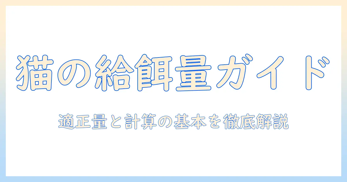 猫のキャットフードは一日の量をどのくらいにするべき?基礎知識と計算方法