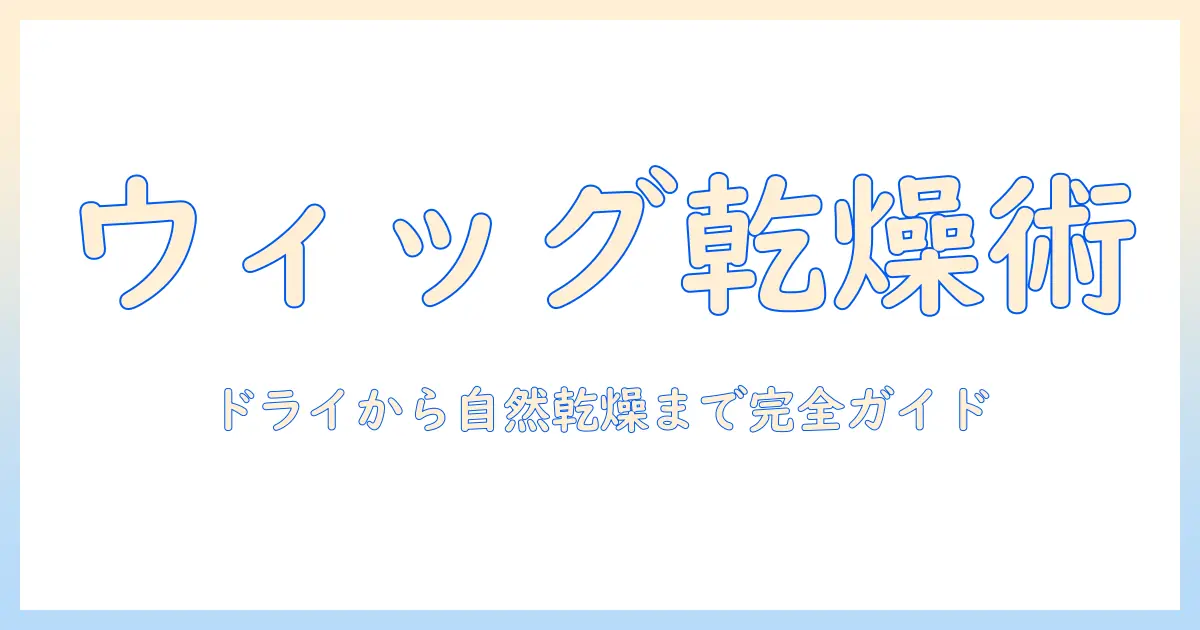 ウィッグの乾かし方完全ガイド:ドライヤーの使い方と自然乾燥のコツ