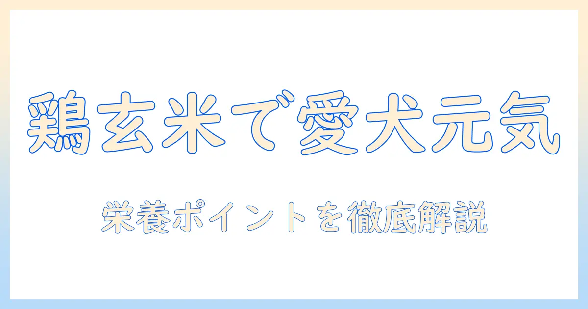 ドッグフードの選び方: チキン&玄米配合のメリットと注意点を徹底解説