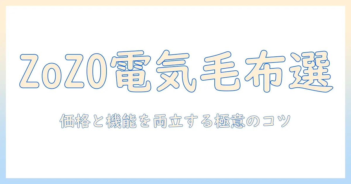 電気毛布をzozoで探すと得する選び方とおすすめ商品