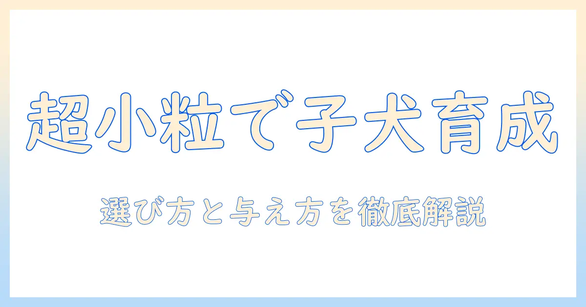 ドッグフードの超小粒タイプは子犬に合う?選び方と与え方のポイント