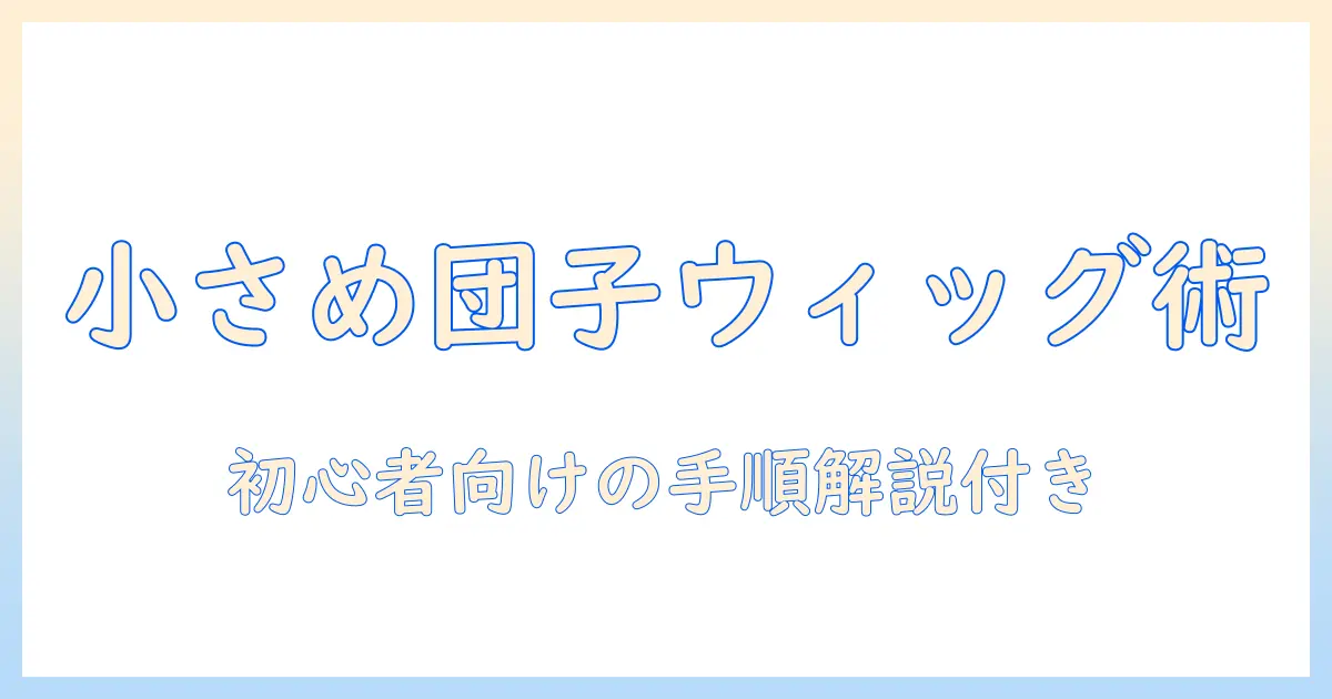 お団子ウィッグを小さめに作る作り方|初心者向けガイド