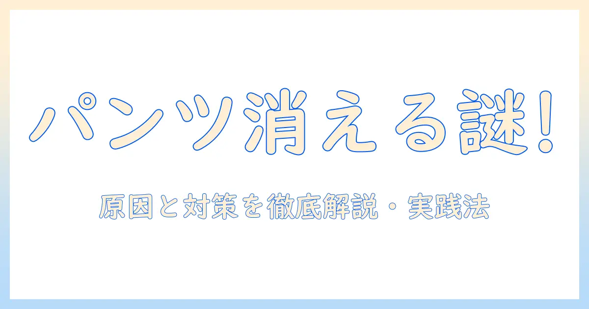 洗濯機でパンツがなくなる原因と対策：なくならないようにするコツ