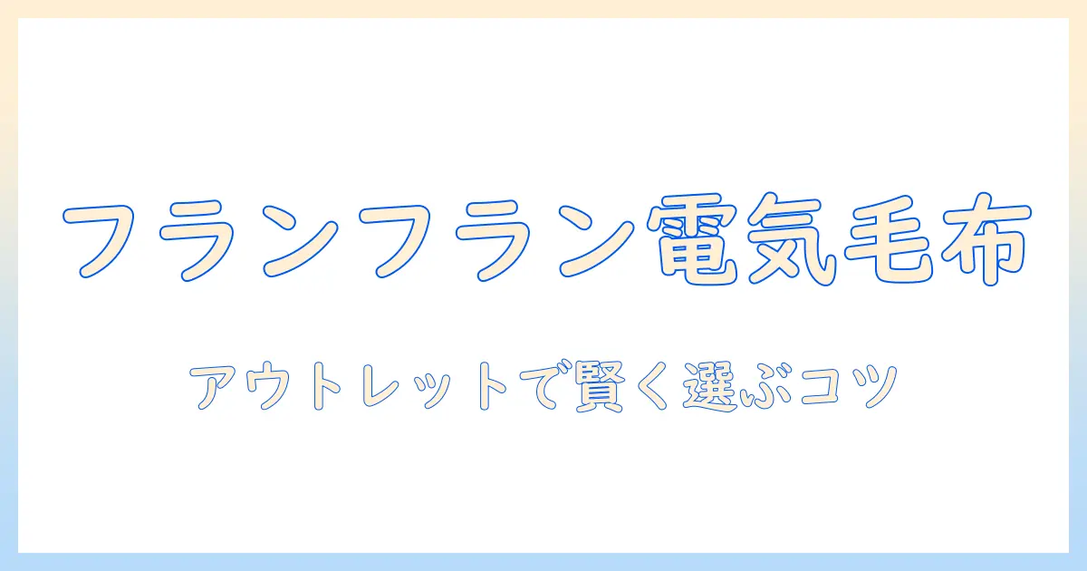 フランフランの電気毛布をアウトレットで賢く選ぶ方法｜大学生の節約術とおすすめポイント
