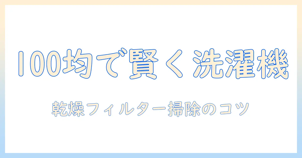洗濯機の乾燥フィルター掃除を100円均一アイテムで賢く実践する方法