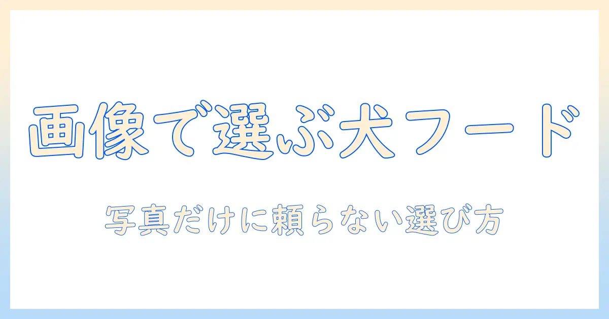 ドッグフードの画像で選ぶときのポイントと比較ガイド