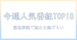テレビの人気番組ランキング徹底解説：今週注目の番組を総ざらい