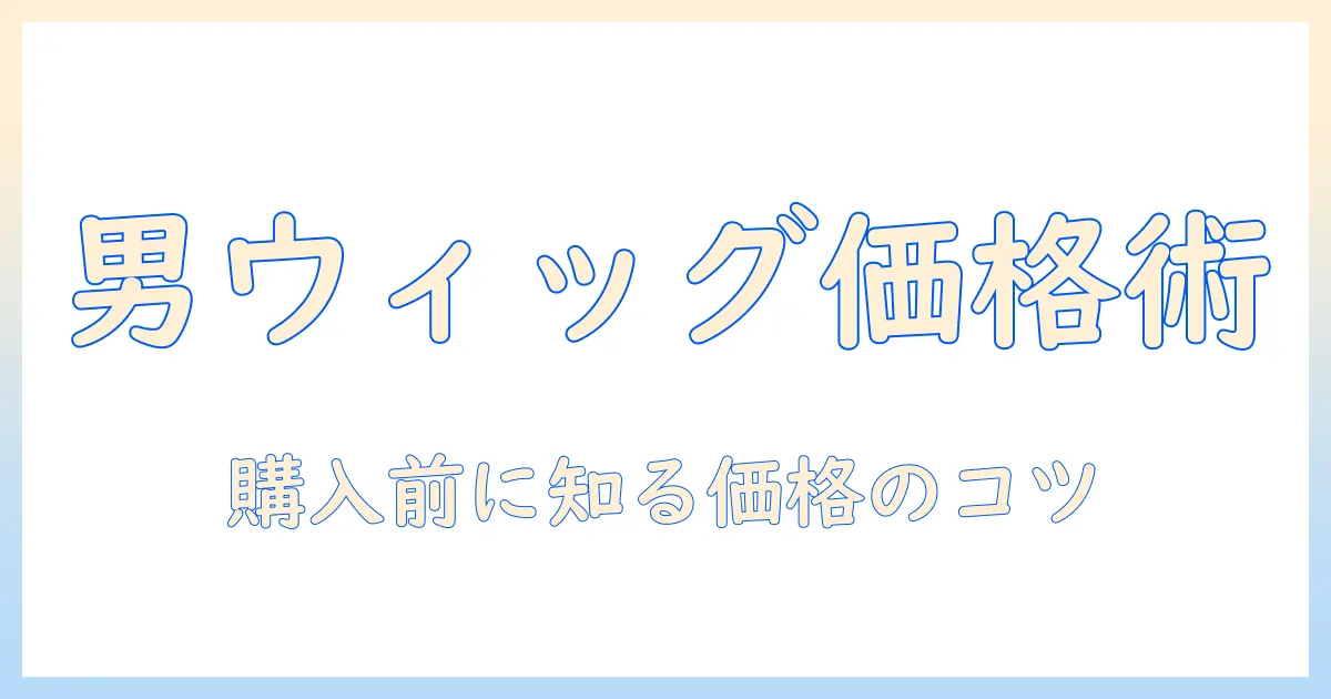 男性のウィッグ 金額ガイド：購入前に知っておくべきポイントと選び方