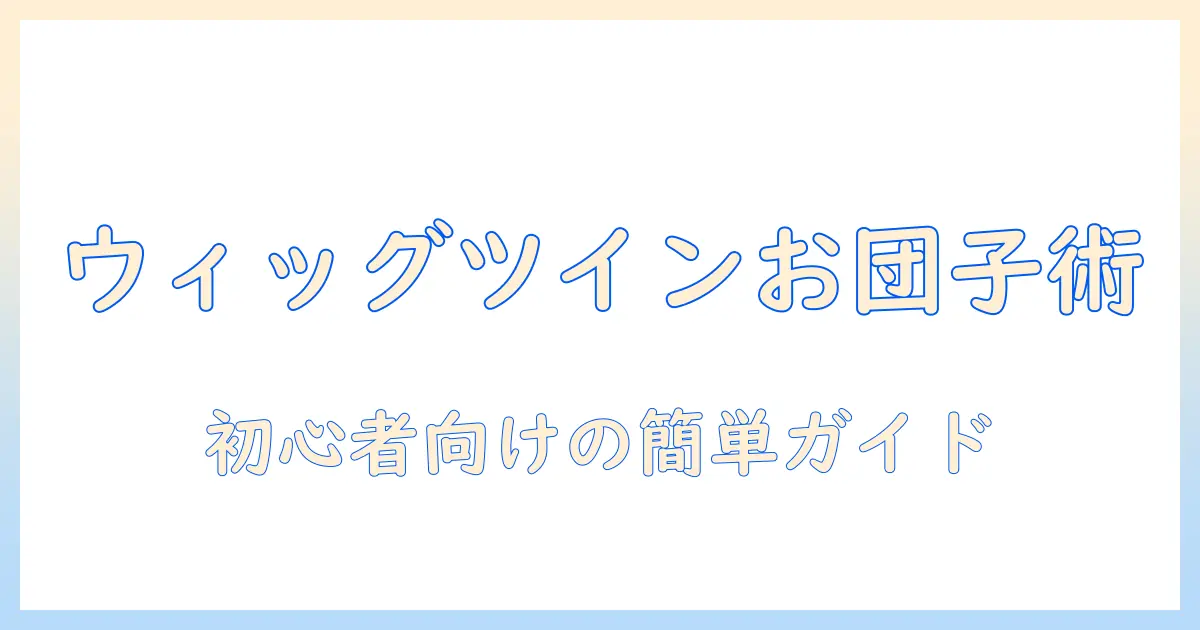 ウィッグ ツイン お 団子 作り方｜初心者向けの簡単ガイドで作るツインお団子スタイル