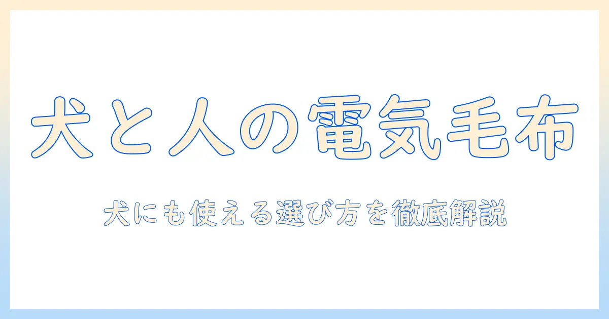 犬と人間用の電気毛布の安全性と選び方:犬にも使えるのか徹底解説