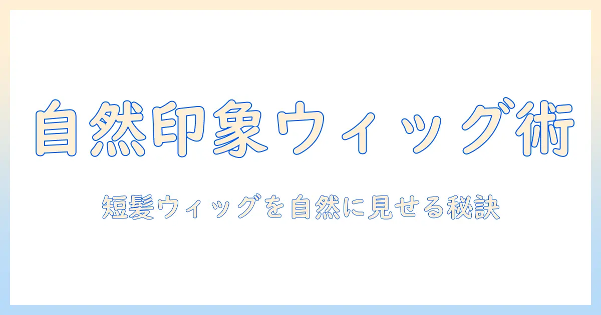 ショート ヘアのウィッグで自然な印象を作る方法