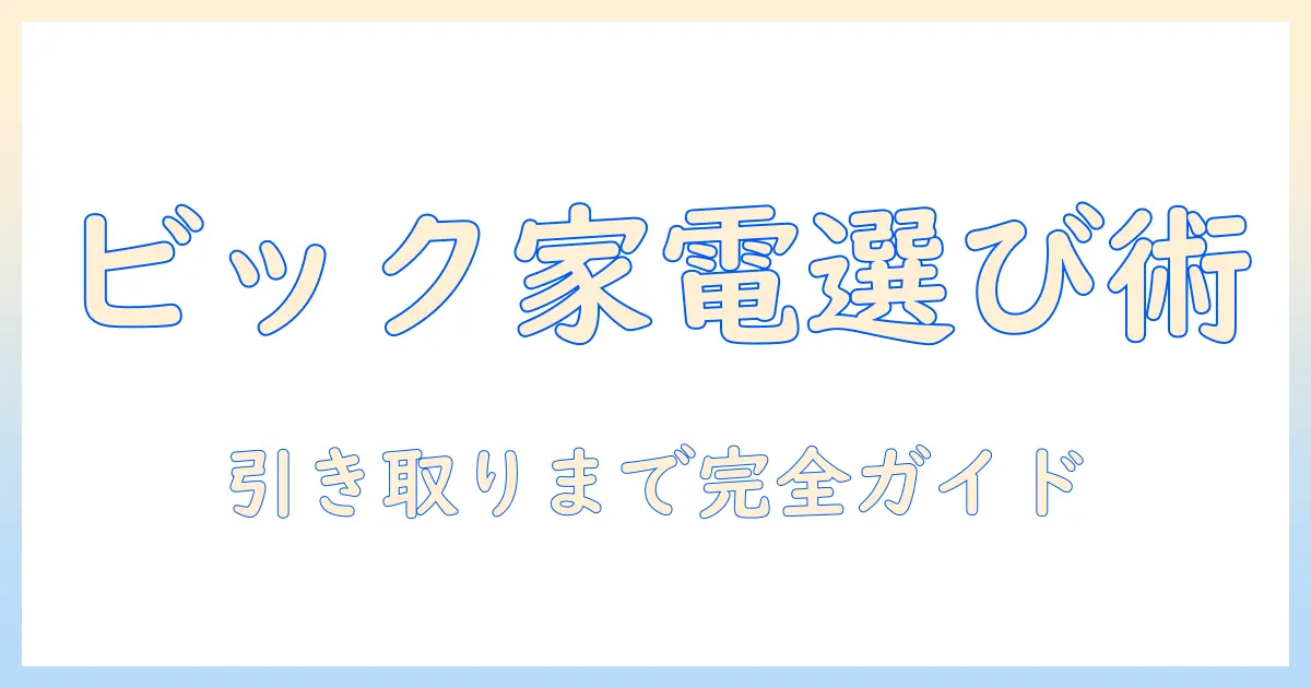 ビックカメラで冷蔵庫と洗濯機を選ぶときのポイントと引き取りサービスの使い方