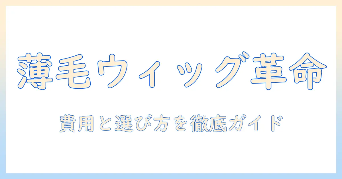 女性の薄毛をカバーするウィッグ・つけ毛入門：部分ウィッグの選び方と値段を徹底解説