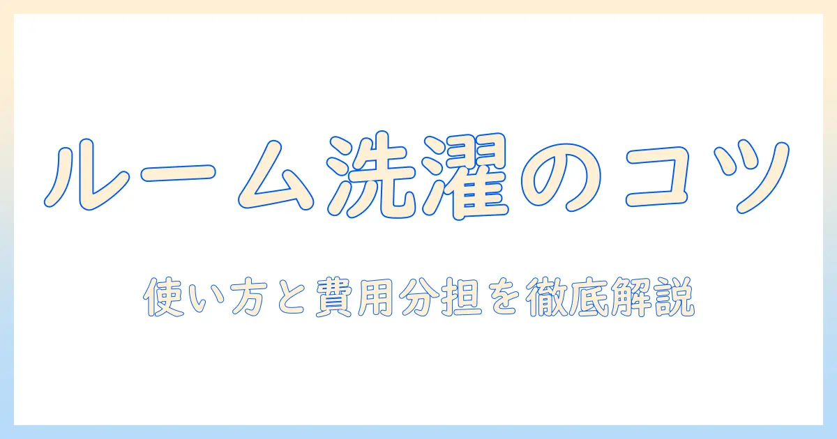 ルームシェア時の洗濯機の使い方と費用分担のコツ