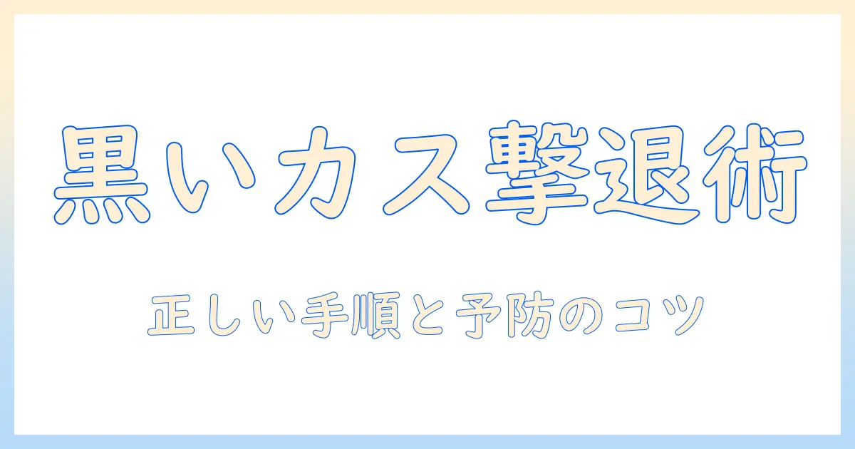 洗濯機の掃除で黒いカスの取り方を徹底解説｜正しい手順と予防法