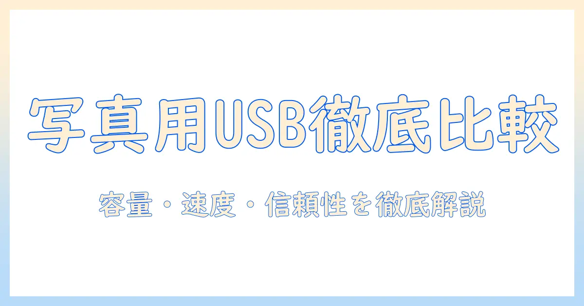 写真・動画の保存に最適な usb の おすすめガイド：容量・速度・信頼性を徹底比較