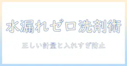 洗濯機の水漏れを防ぐための洗剤の入れすぎ対策と正しい使い方ガイド