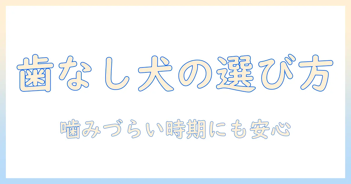歯がない犬のためのドッグフード選び方ガイド:噛みづらい時期にも安心な食事と栄養のポイント