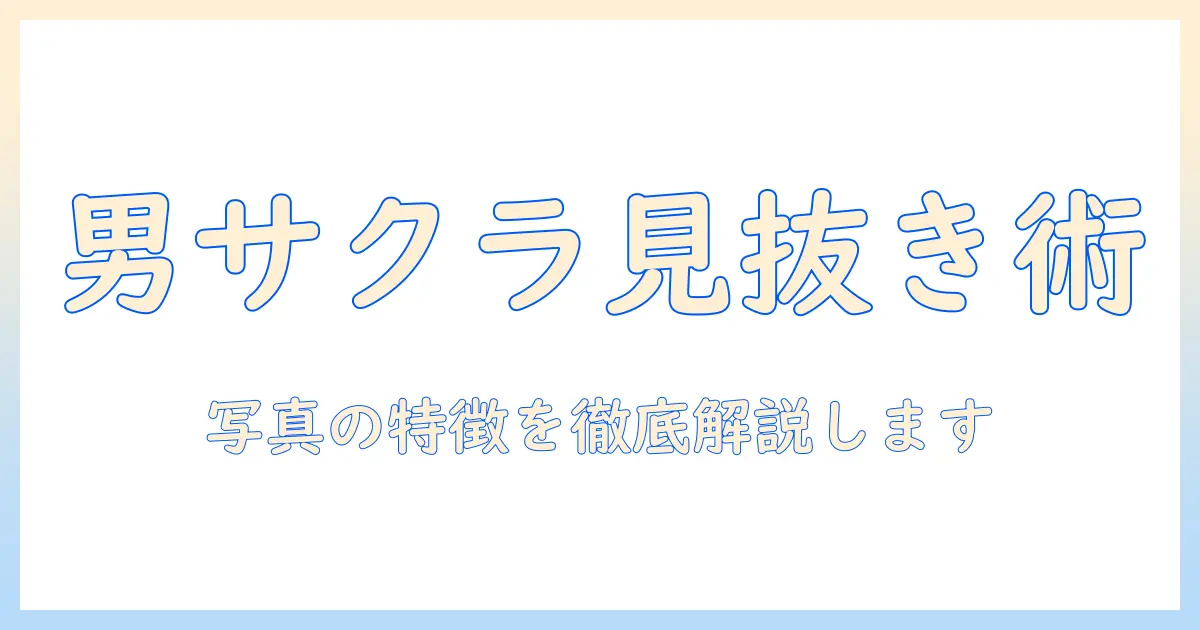 マッチングアプリ サクラ 男 写真の見分け方と対策：男性サクラの写真の特徴を解説