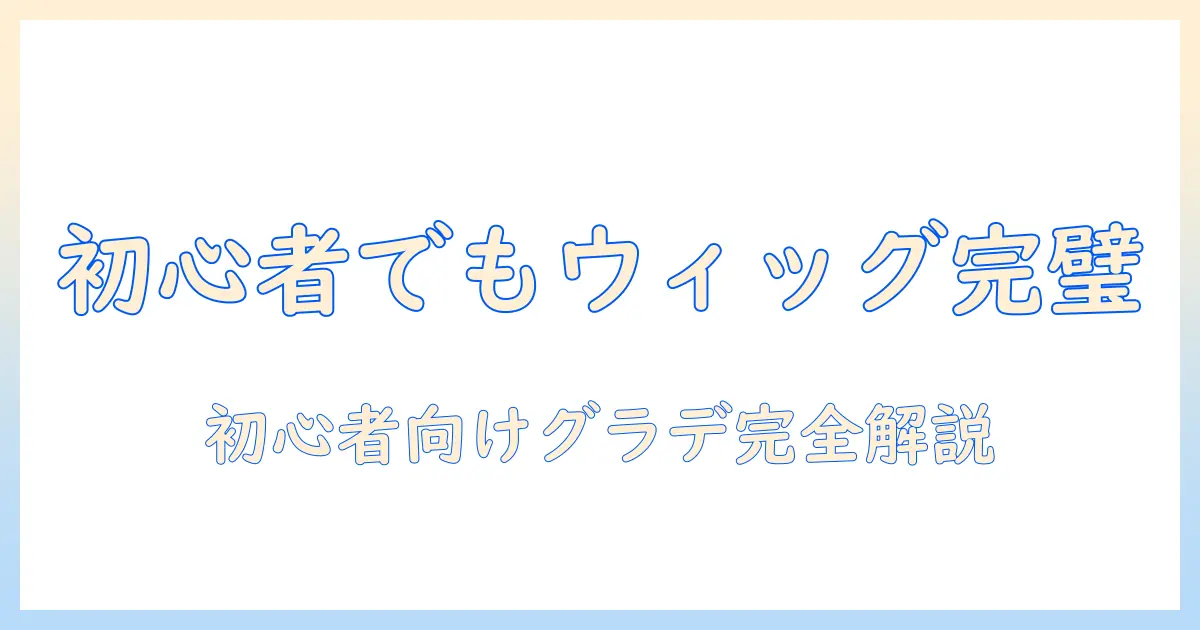 初心者でもできる！ウィッグのグラデーションのやり方を徹底解説