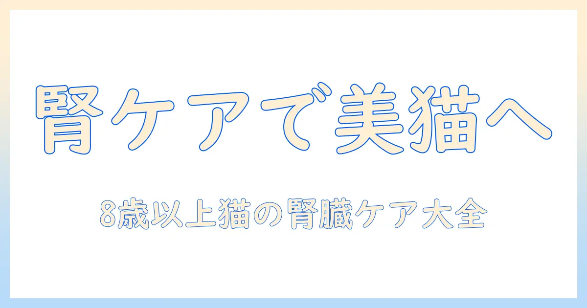 ビューティーのプロが教える8歳以上の猫の腎臓の健康を維持するキャットフードの選び方
