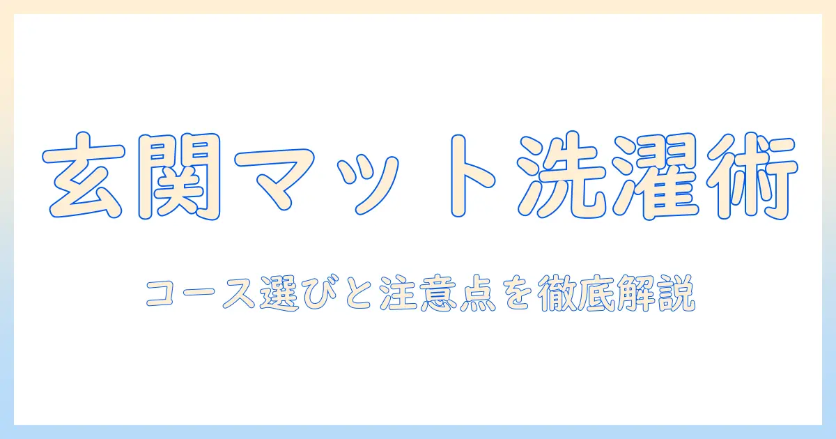 玄関マットを洗濯機で洗うときのコース選びと注意点