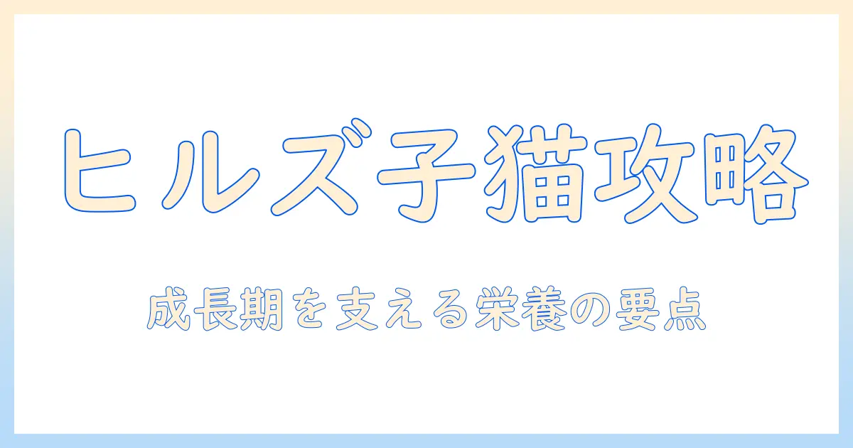 キャットフード選びのコツ：ヒルズの子猫向けフードを徹底解説と与え方のポイント
