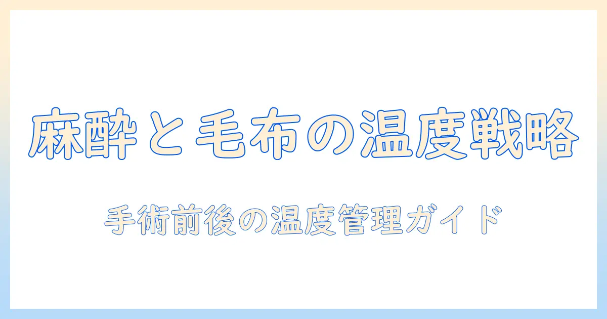 全身麻酔と電気毛布のなぜを解く：手術前後の安全な温度管理と使い方ガイド