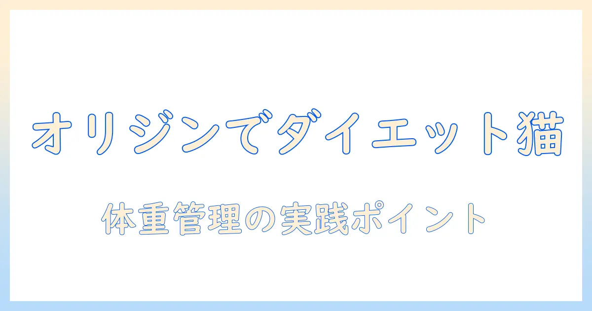 オリジンのキャットフードでダイエットを始める：猫の体重管理と注意点