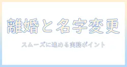 離婚と名字変更の手続きガイド｜スムーズに進めるための実務ポイント