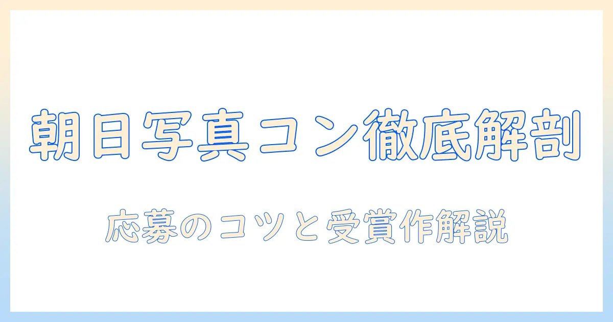 朝日新聞の高校生写真コンテストを徹底解説—応募方法と過去の受賞作品を紹介