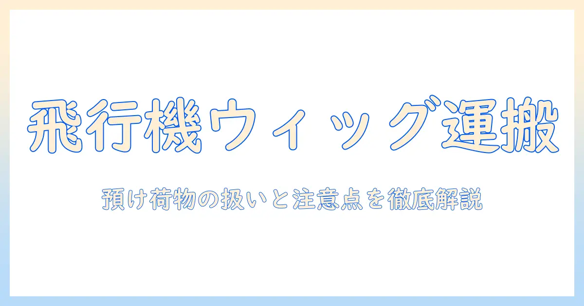 ウィッグを飛行機で安全に運ぶための預け荷物ガイドと注意点