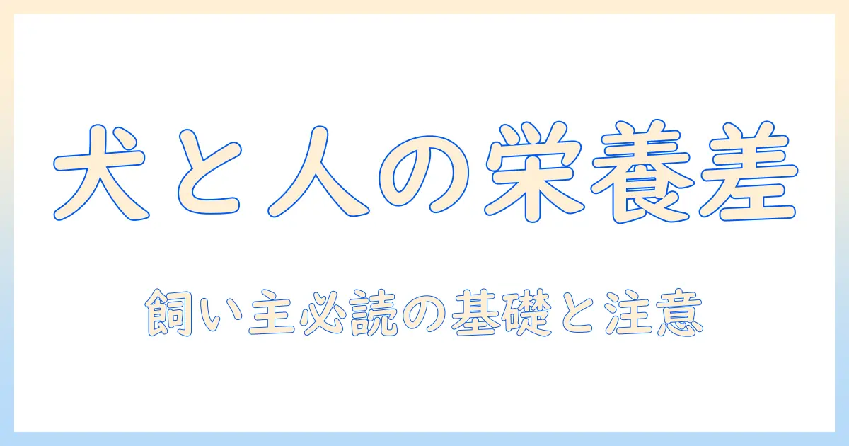ドッグフードの栄養を人間の健康と比較して考える—飼い主が知っておくべきポイント