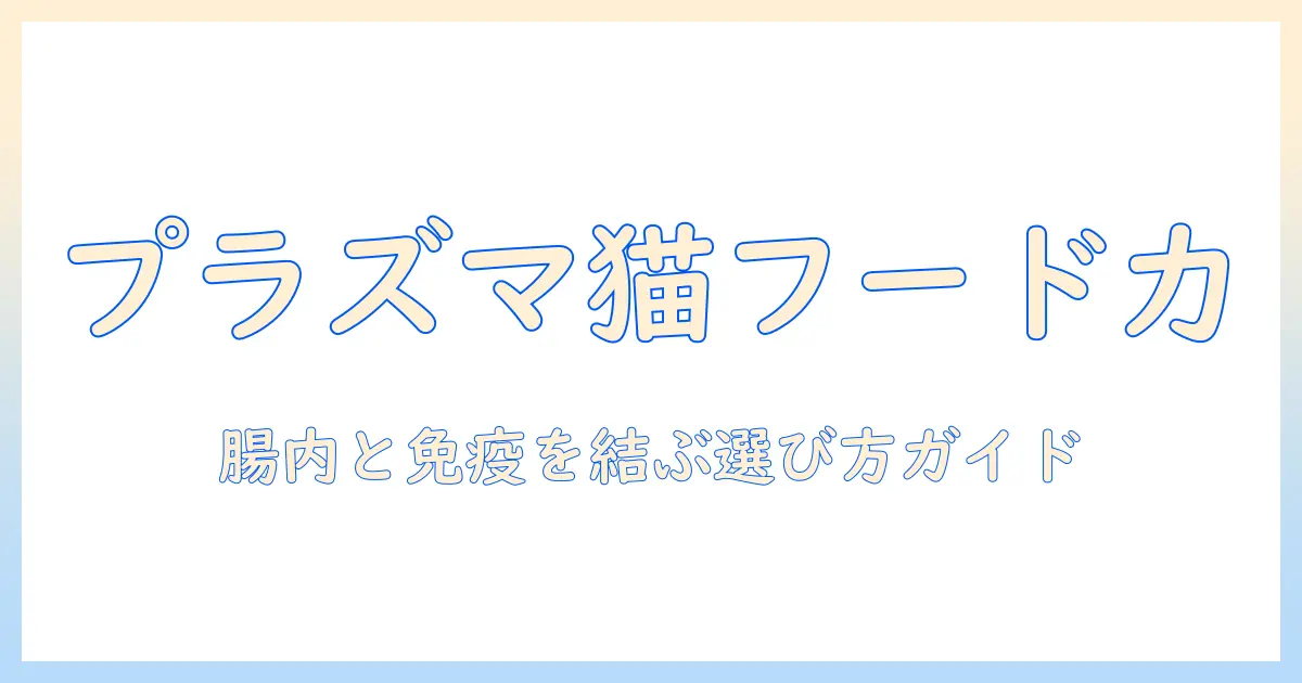 プラズマと乳酸菌を使うキャットフードの実力とは?猫の健康を左右する選び方ガイド