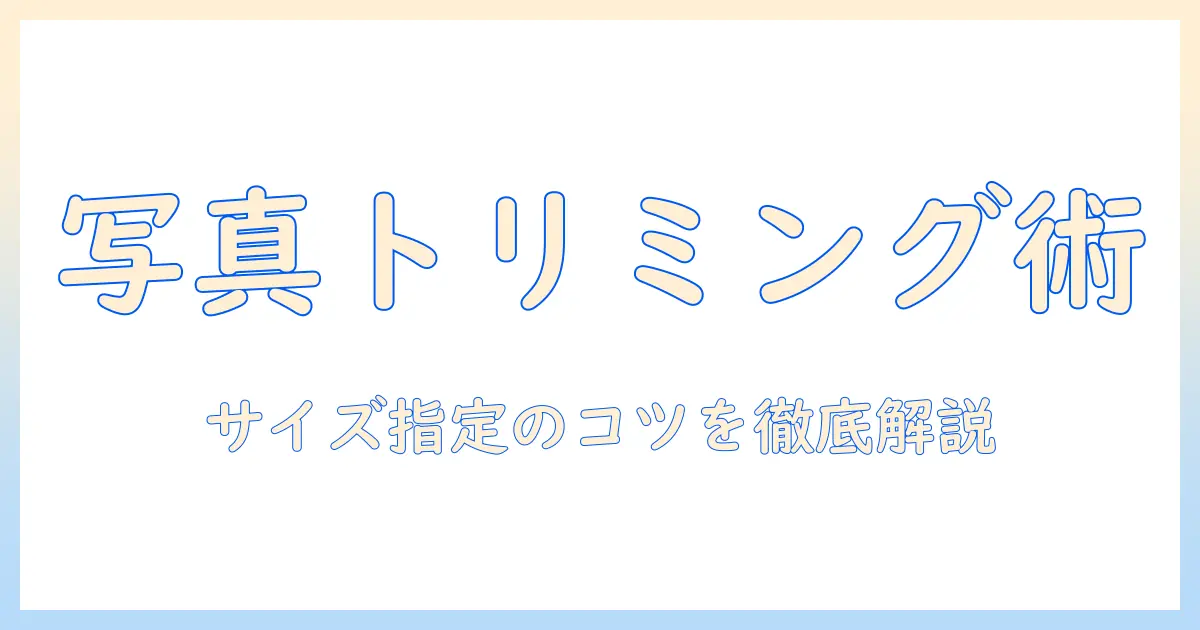 パソコン 写真 トリミング サイズ指定をマスターする方法｜初心者でも分かるサイズ指定のコツ