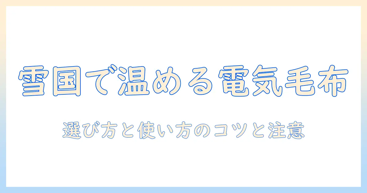 雪国の冬を温める電気毛布の選び方と使い方