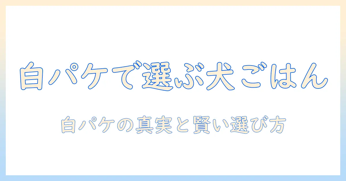 ドッグフードを白いパッケージで選ぶ理由と比較ガイド
