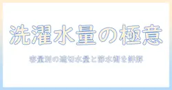 洗濯機の水量の目安を徹底解説：容量別の適切な水量と節水のコツ