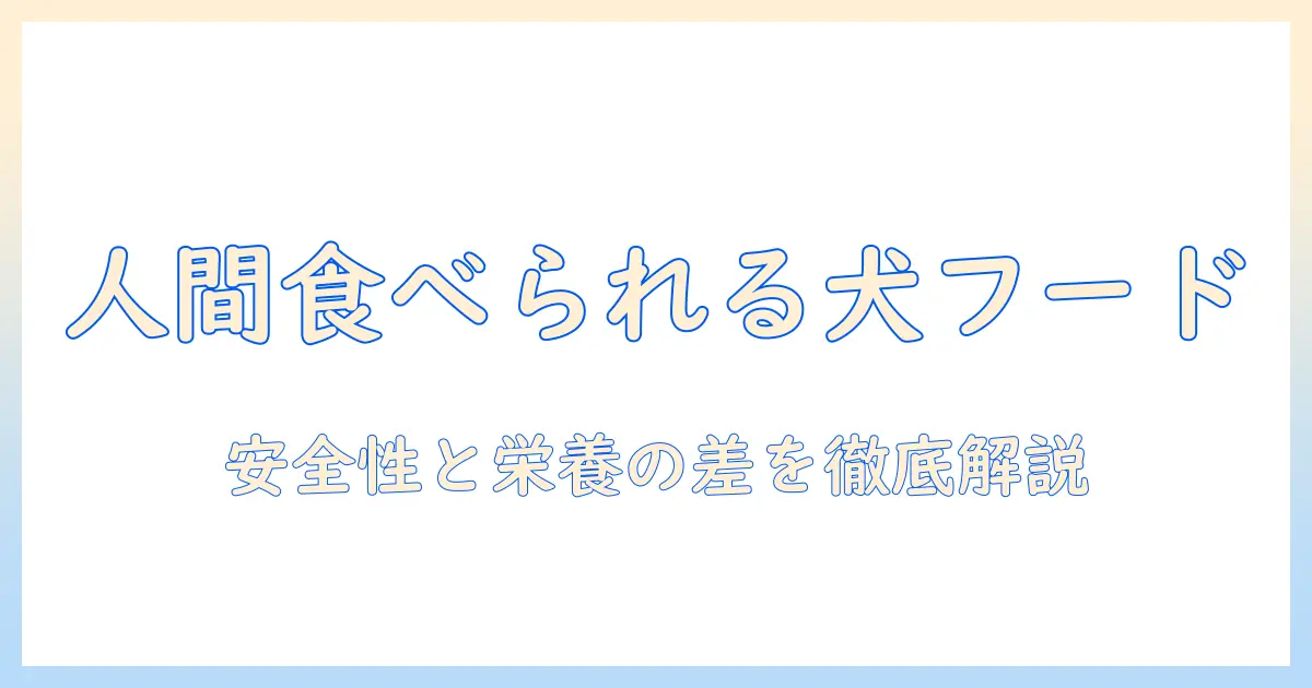 ドッグフードは人間が食べても大丈夫?安全性と栄養の違いを徹底解説