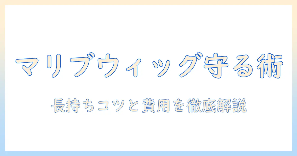 マリブのウィッグのメンテナンスと料金ガイド｜長持ちさせるコツと費用感