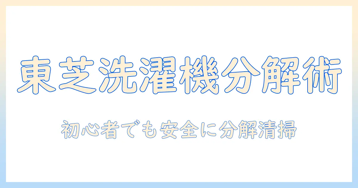 東芝の洗濯機を分解掃除する方法と注意点|初心者向けガイド
