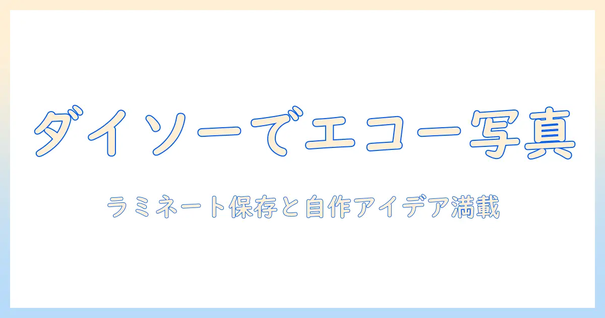 ダイソーの材料で実現する エコー 写真 の ラミネート 保存術とDIYアイデア