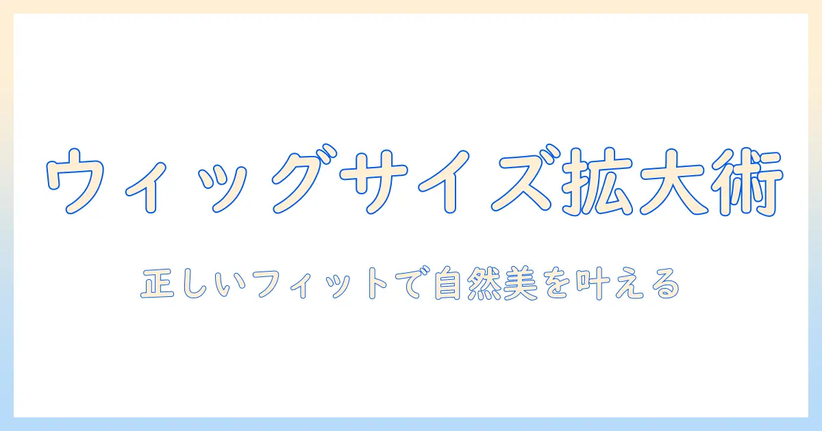 ウィッグのサイズを大きくする方法と正しいサイズ調整のコツ