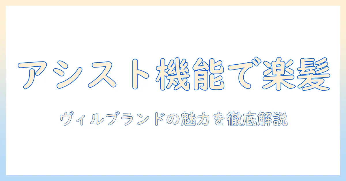 アシスト機能付きウィッグの選び方とヴィルブランドの魅力を徹底解説