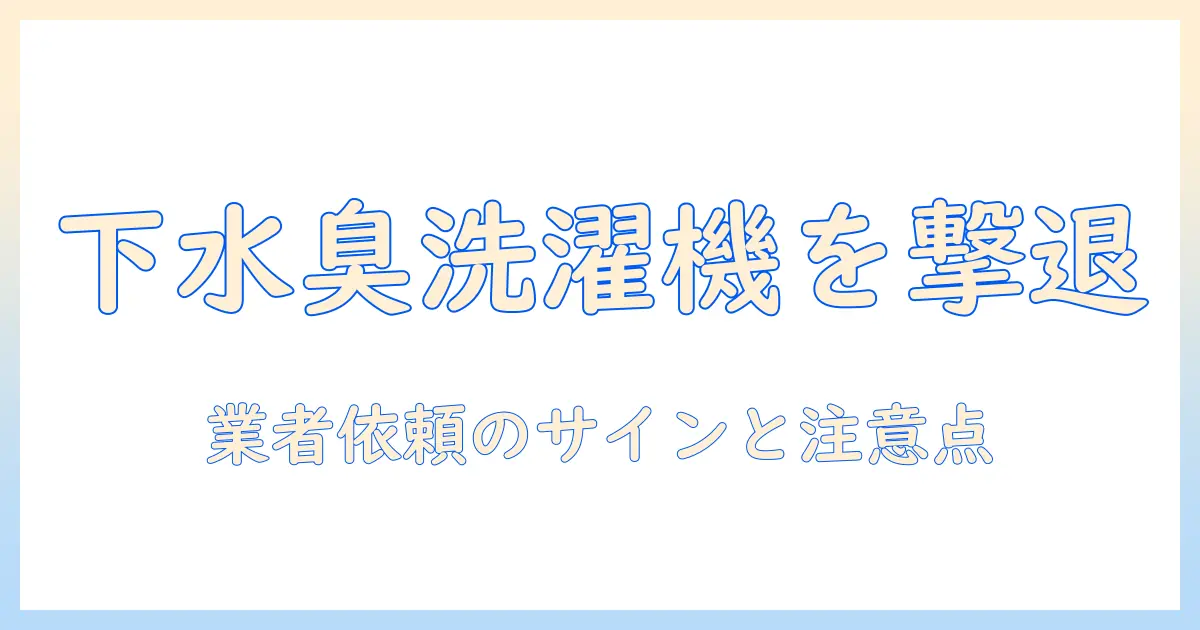 洗濯機から下水の匂いがするときの対処法—業者に依頼すべきサインと注意点