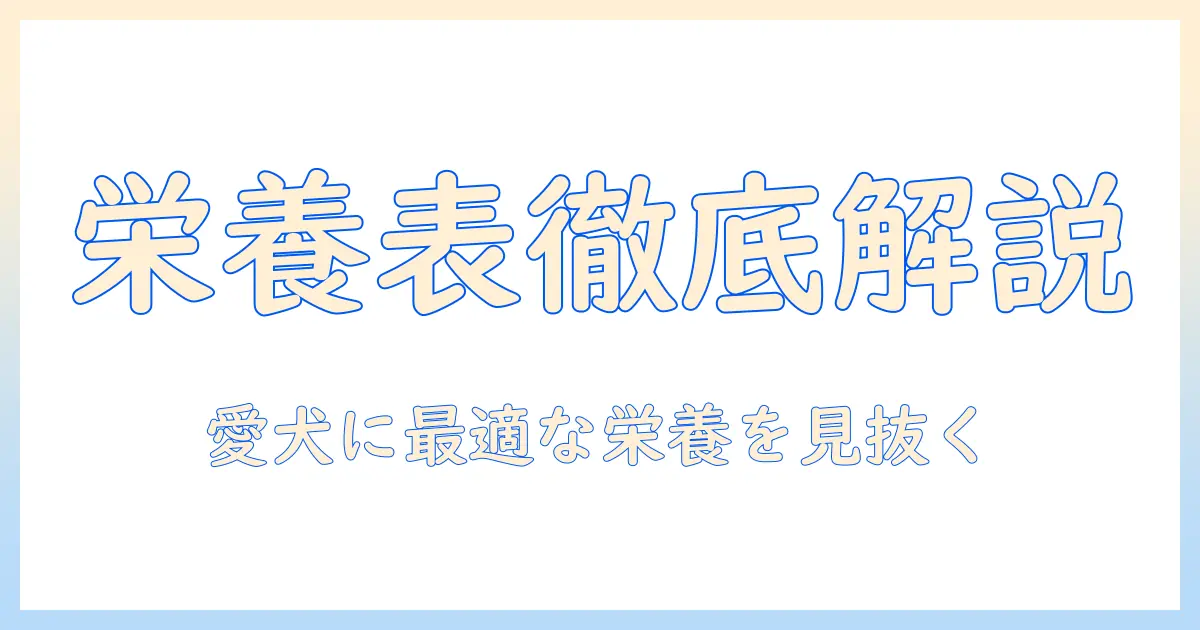 ドッグフードと栄養成分表の読み方を徹底解説:愛犬に合う栄養を見極めるためのポイント