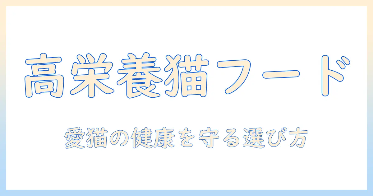 キャットフードの栄養価が高い理由と選び方｜愛猫の健康を守るためのポイント