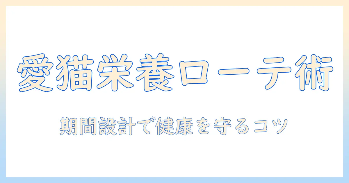 キャットフードのローテーションと期間のコツ：愛猫の栄養を守る最適な期間設計ガイド