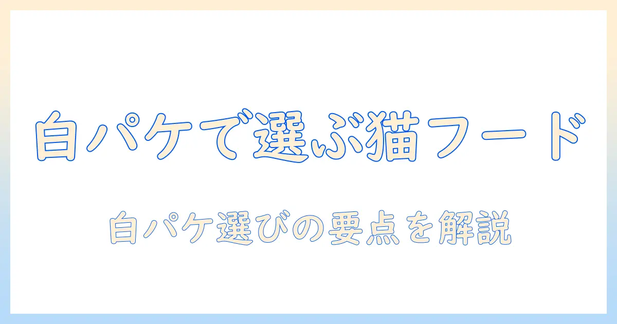キャットフードの白いパッケージを選ぶ理由と特徴