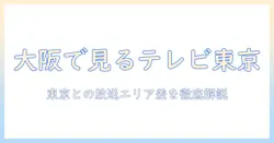 テレビ東京は大阪では何チャンネルで見られるのか？東京との放送エリアの違いを解説